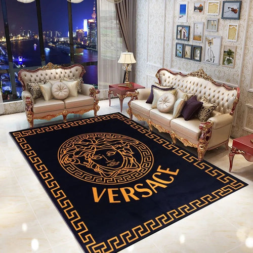 medusa golden luxury Versace living room carpet and rug