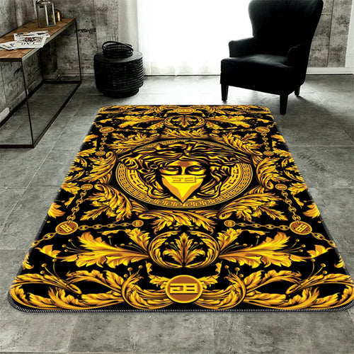 medusa golden pattern Versace living room carpet and rug