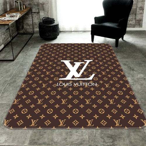 Louis Vuitton logo brown luxury living room carpet
