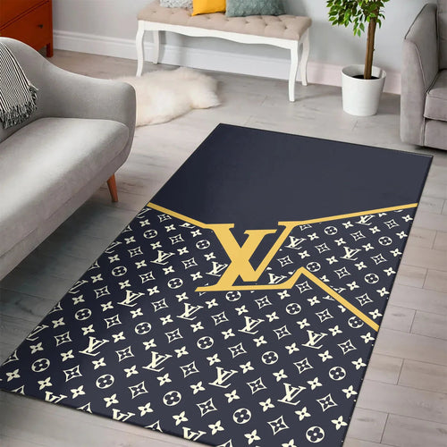 Louis black yellow logo luxury living room carpet