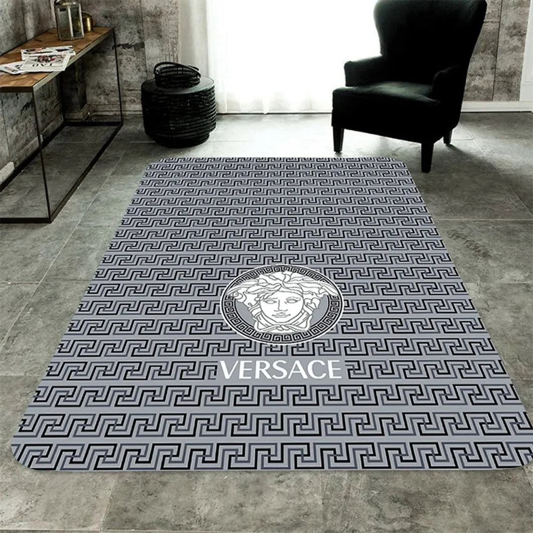 medusa grey Versace living room carpet and rug
