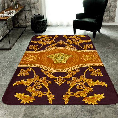 golden luxury Versace living room carpet and rug