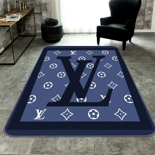 Louis Vuitton navy blue living room carpet