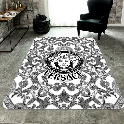 Dark logo Versace living room carpet and rug
