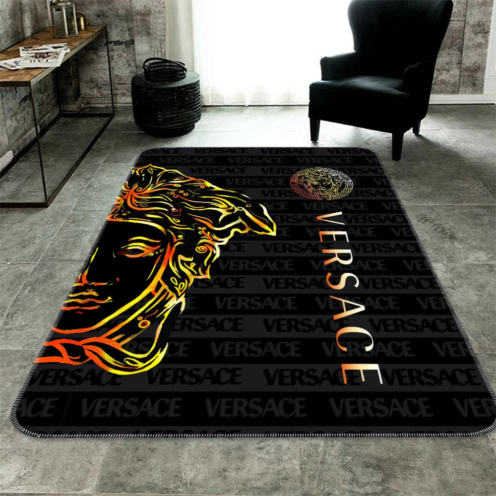 Black olive Versace carpet and rug for living room and bedroom ...