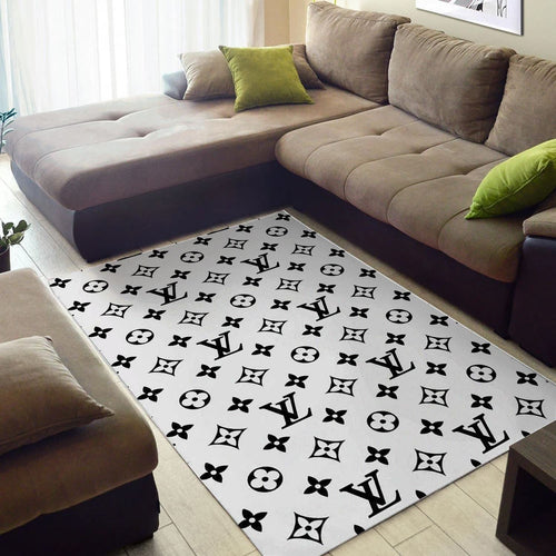 Louis Vuitton white & black living room carpet