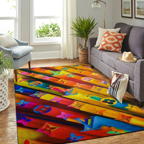 Louis Vuitton rainbow living room carpet