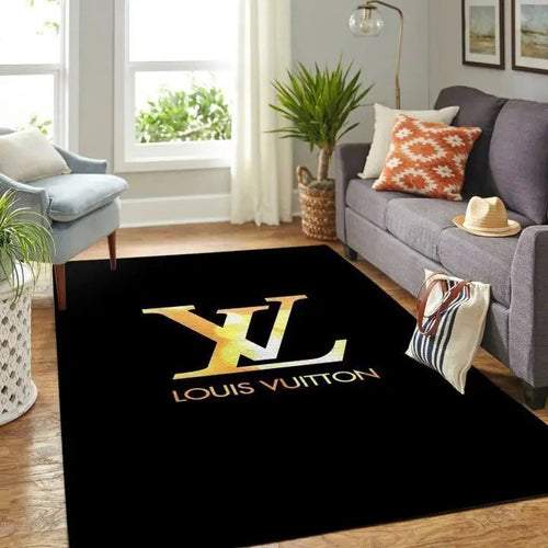 Louis Vuitton golden logo living room carpet