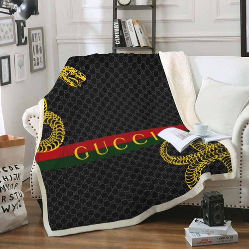 Yellow Snake Gucci blanket