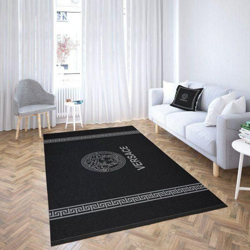 Silver Versace living room carpet and rug