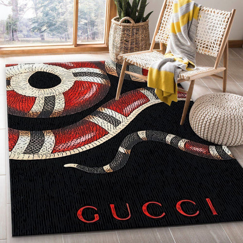 Red Snake Gucci living room carpet and rug