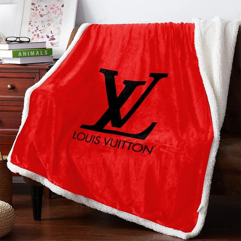 Red Louis Vuitton blanket