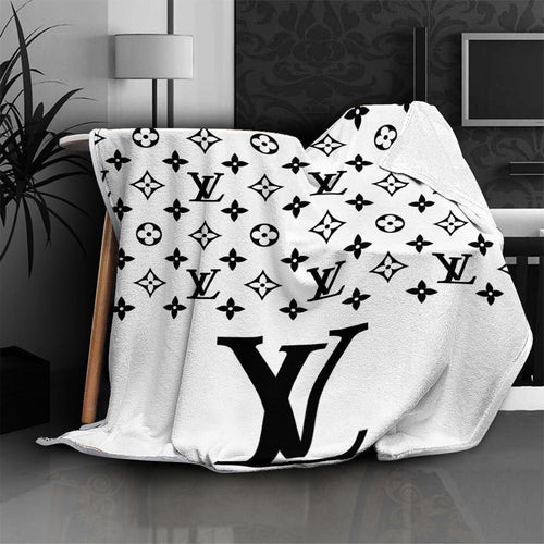 White & Black Louis Vuitton blanket