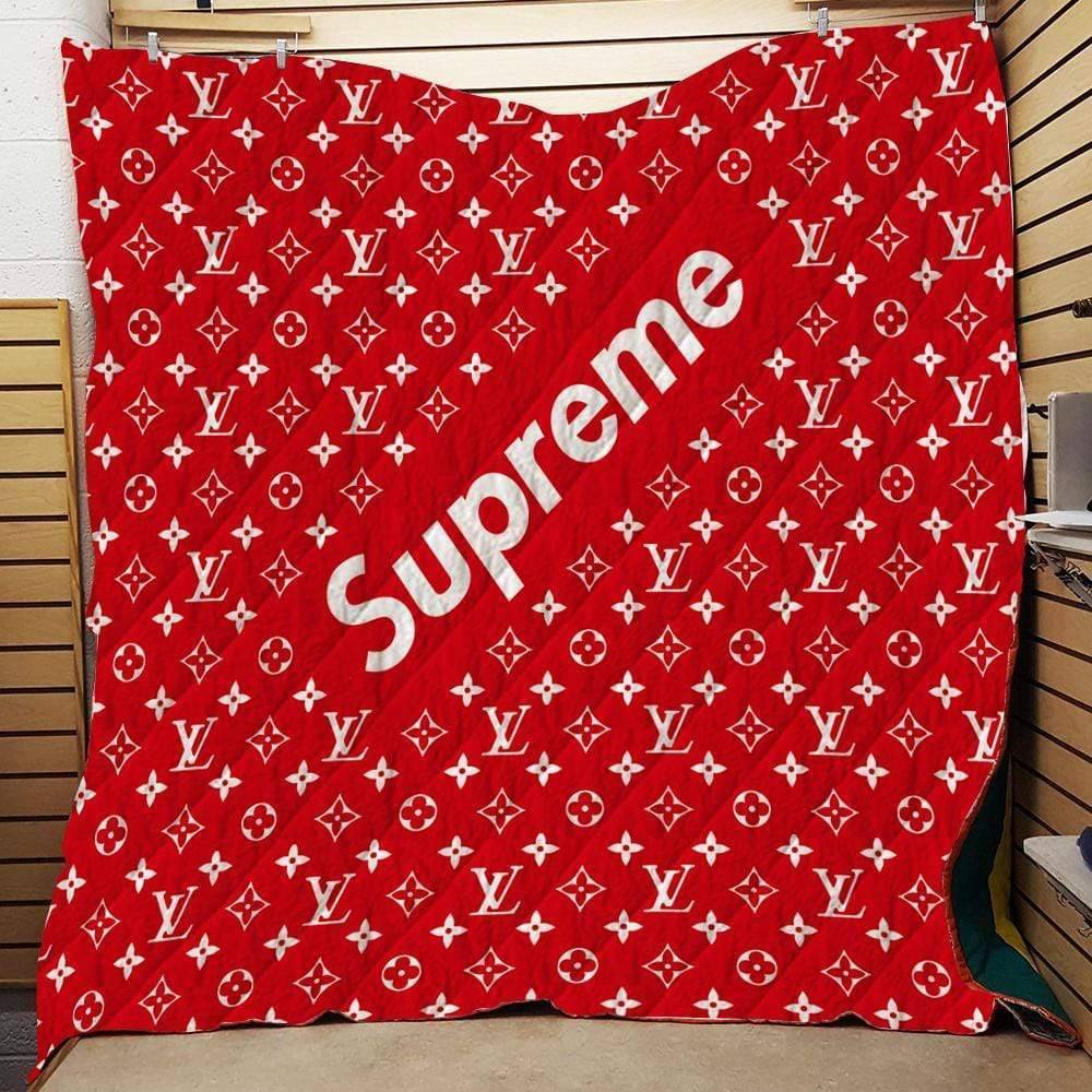 Supreme Red Small Logo Louis Vuitton blanket
