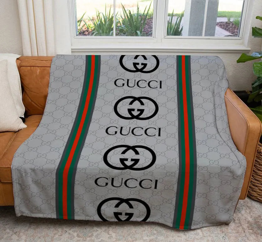 Gray Gucci blanket