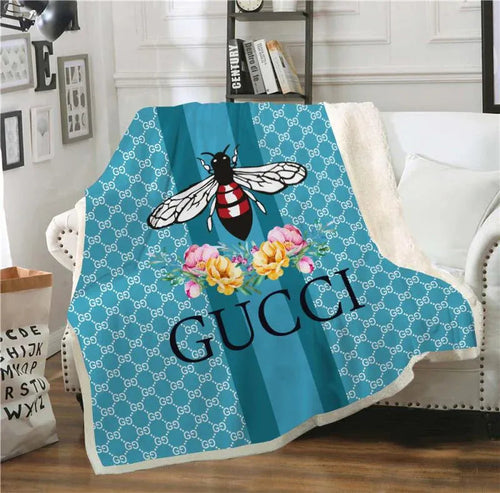 Blue Gucci blanket