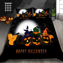 Load image into Gallery viewer, Unique Pumpkin Halloween bed set
