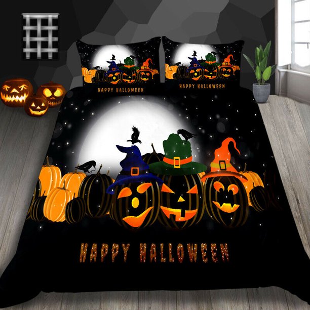 Unique Pumpkin Halloween bed set