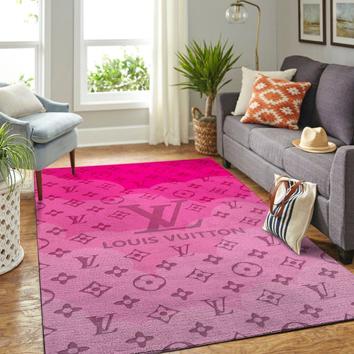 Louis Vuitton light pink living room carpet