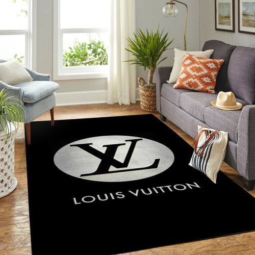 Louis Vuitton old silver & black living room carpet