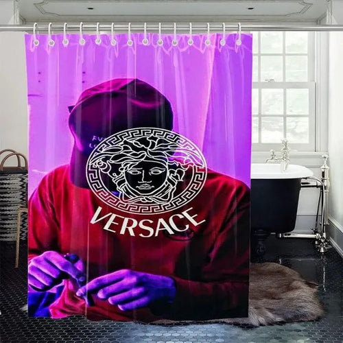 Purple Versace Shower Curtain Set