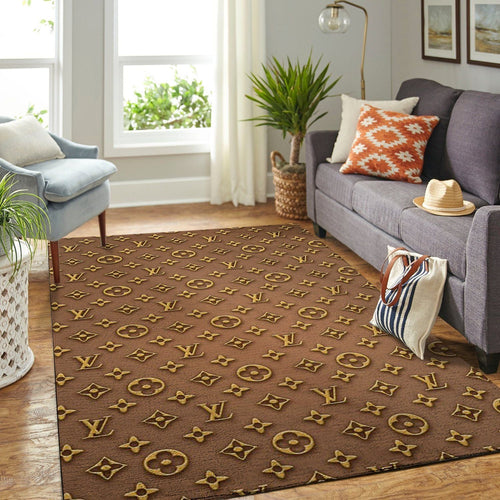 Louis Vuitton ochre living room carpet