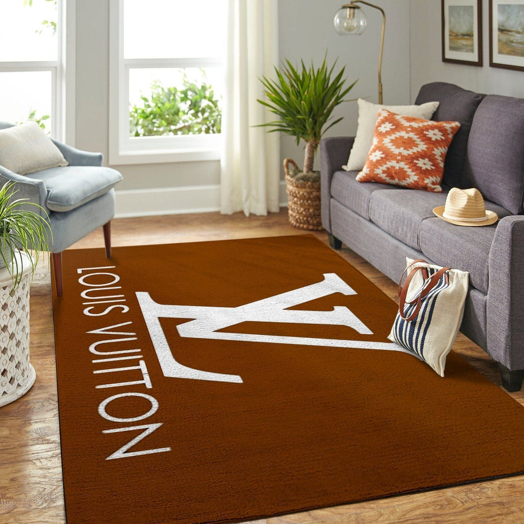 Louis Vuitton orange-red & white living room carpet