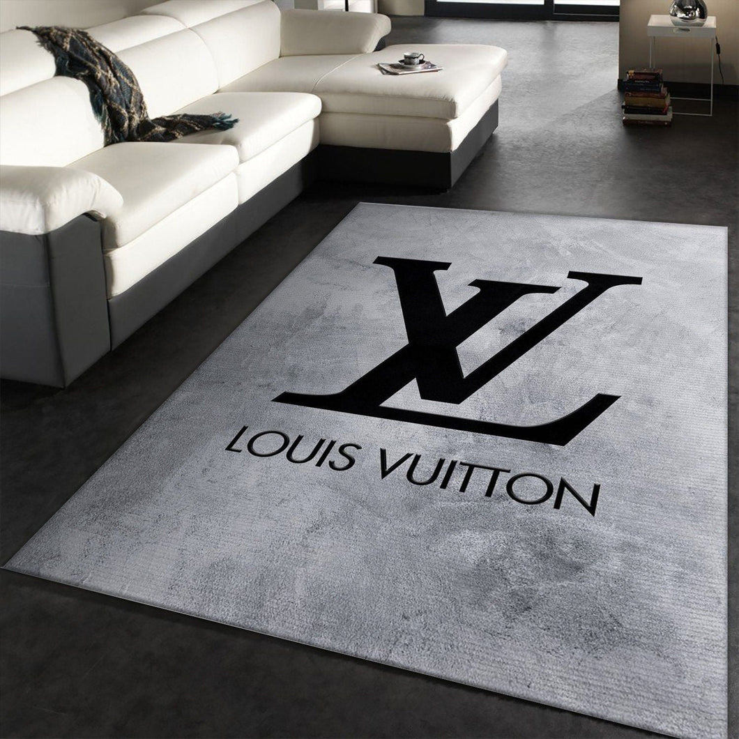 Louis Vuitton gray living room carpet