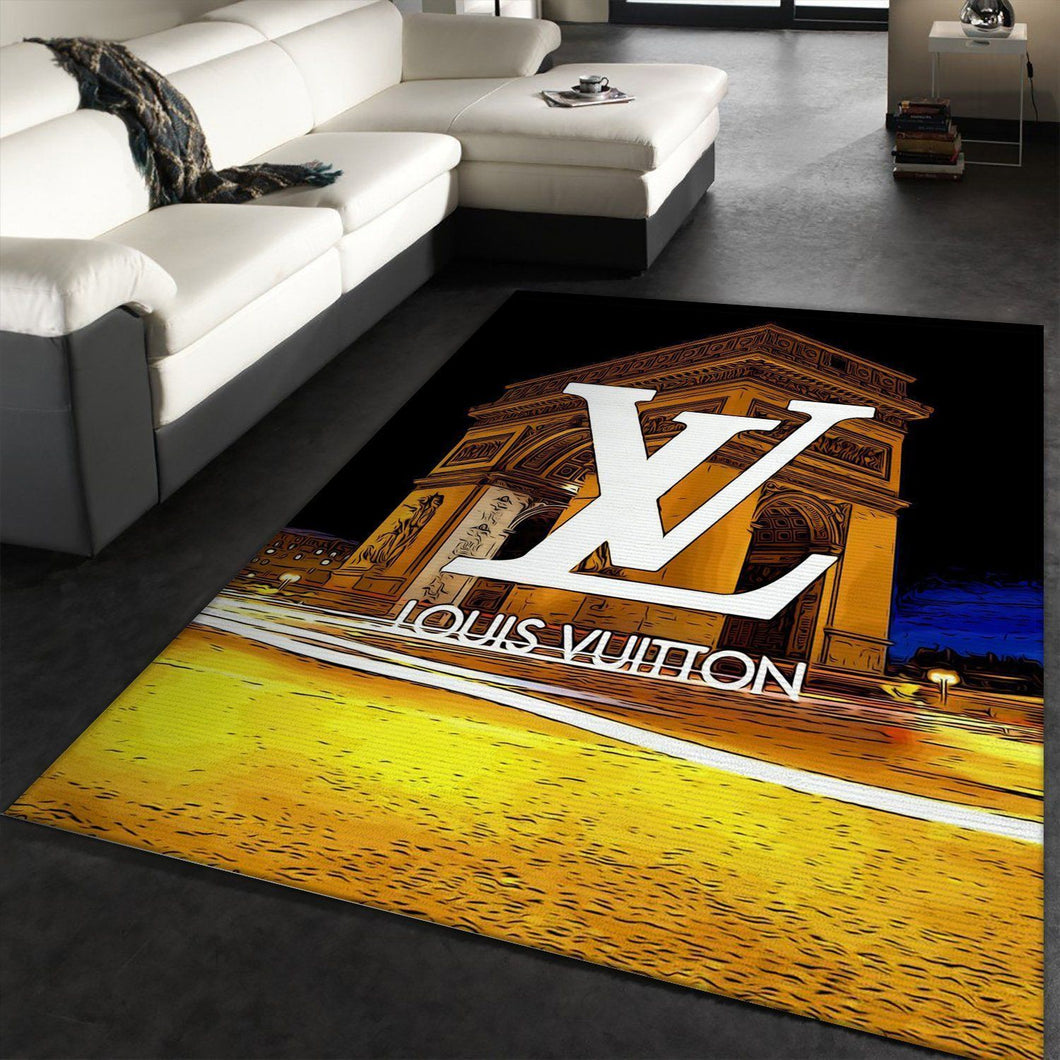 Louis Vuitton white logo living room carpet