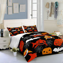 Load image into Gallery viewer, Shark Pumpkin Halloween bed set
