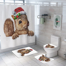 Load image into Gallery viewer, christmas shower curtain rabbit
