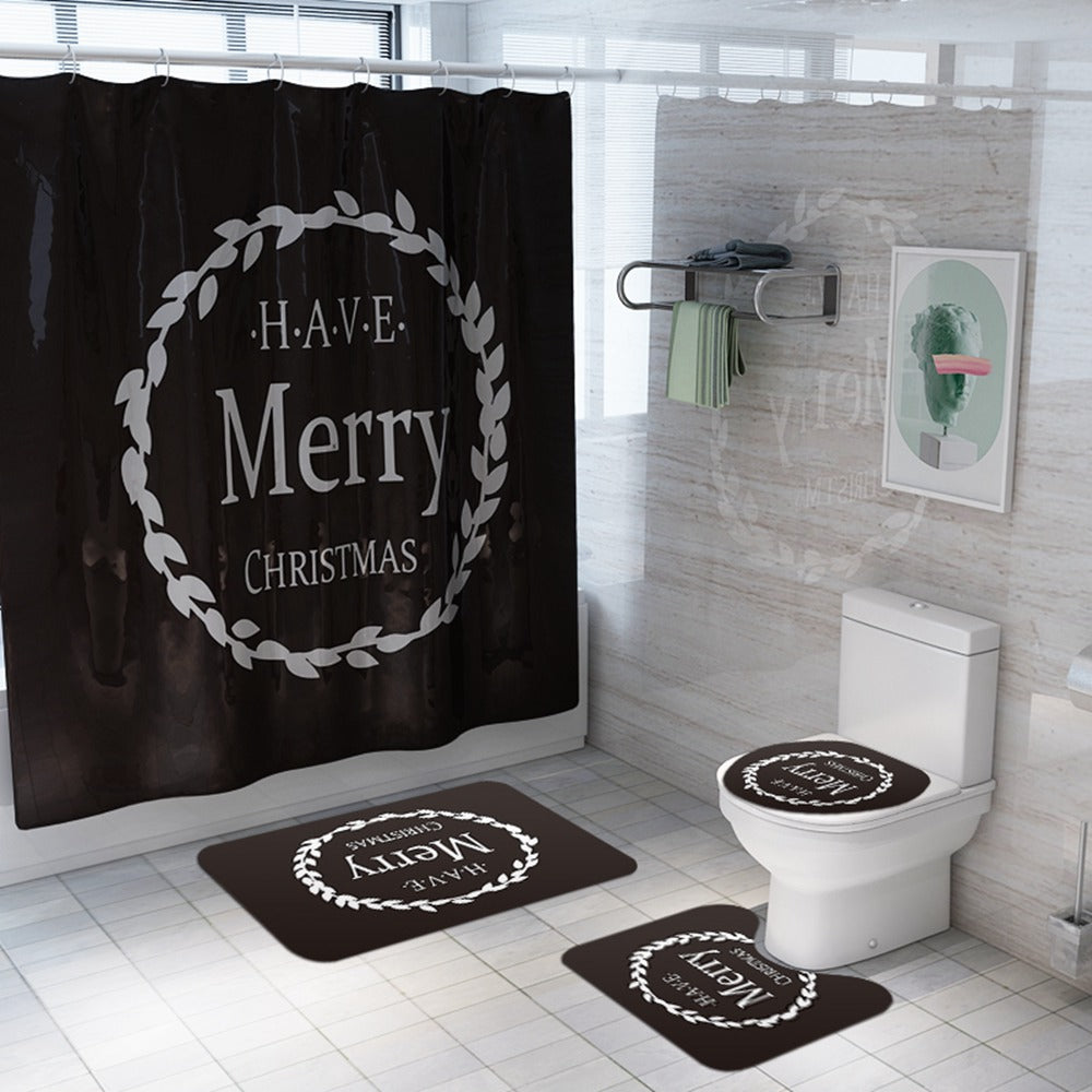 christmas shower curtain merry christmas