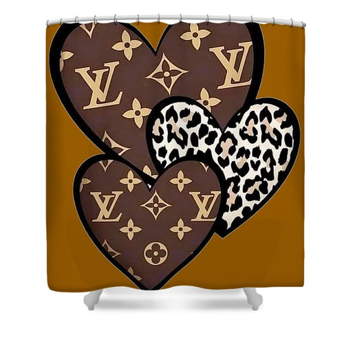 Louis Vuitton shower curtain Brown Heart 