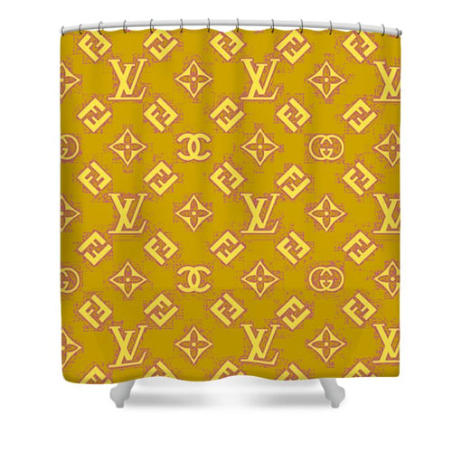 Louis Vuitton Shower Curtain Gold