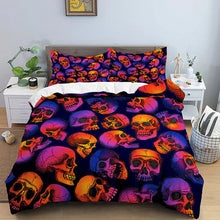 Load image into Gallery viewer, Skull Halloween bed set
