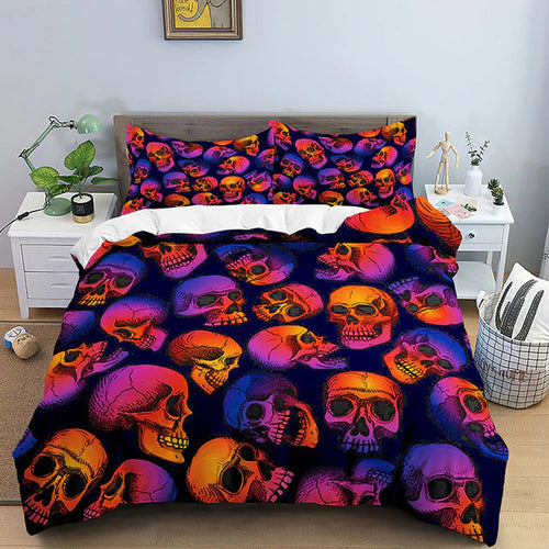 Skull Halloween bed set