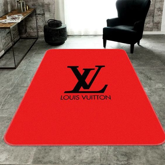 Louis Vuitton red living room carpet
