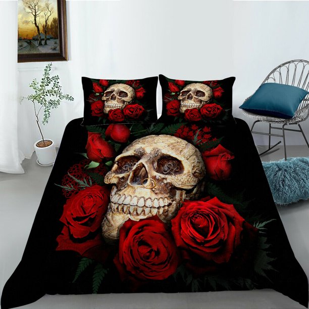 Red Rose Flower Halloween bed set