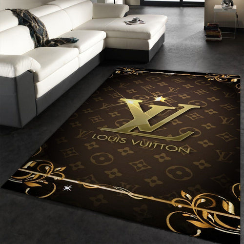 Louis Vuitton old gold living room carpet