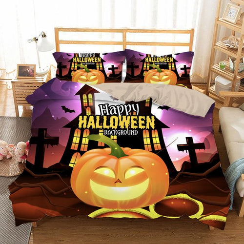 Pumkin Bat Halloween bed set