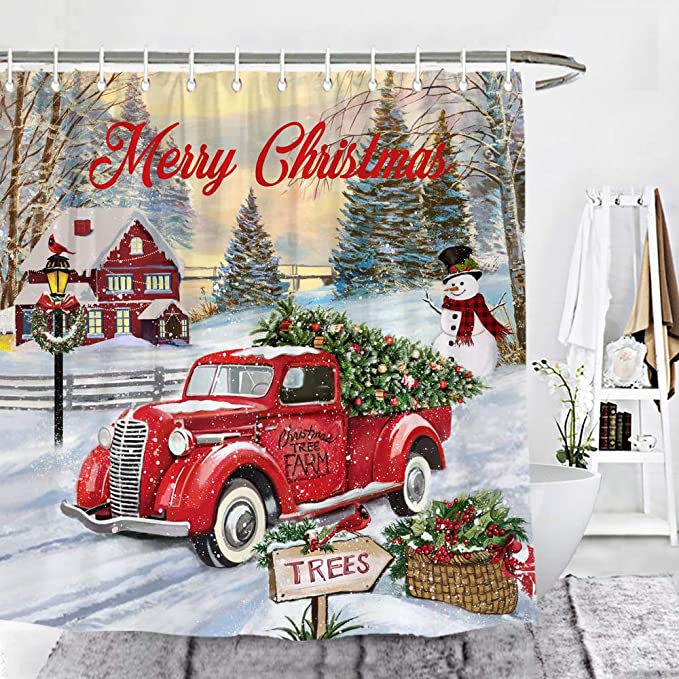 Red Truck Shower Curtain