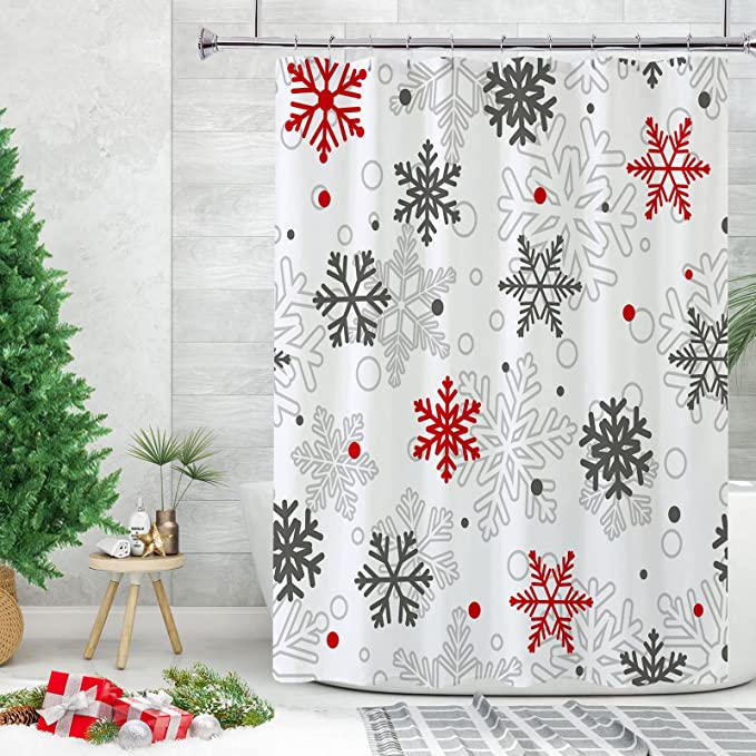 Cute Snowflake Shower Curtain