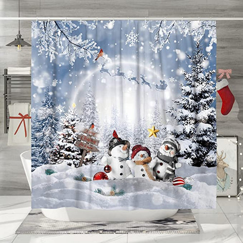 Pine Kids Snowman Shower Curtain
