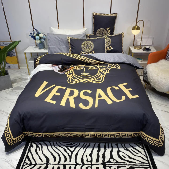 Black and Gold Versace bed set