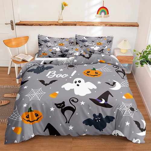 Cartoon Halloween bed set