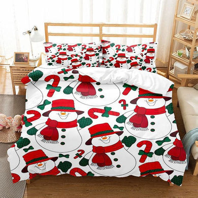 Cute Snowman Christmas bed set
