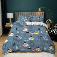 Load image into Gallery viewer, Rain Snowman Christmas bed set
