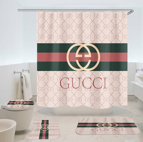 Gucci Luxury Bathroom Set Logo White Black - Shower Curtain And Rug Toilet  Seat Lid Covers Bathroom Set - Infinite Creativity. Spend Less. Smile More