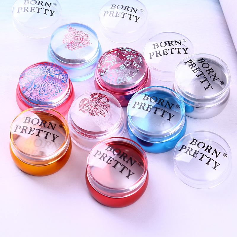 The Born Pretty Clear Jelly Silicone Stamper with Metallic Handle and Scraper Set