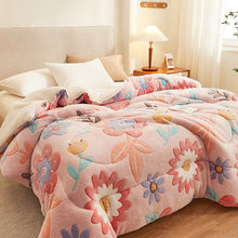 Load image into Gallery viewer, Berber Fleece Blanket Quilt Winter Thicken Thermal Coral Fleece Double-Layer Blanket Winter Dormitory Single Spring and Autumn
